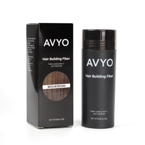 Medium Brown | Hair Building Fibers | Fuller Looking Hair | 0.88 oz - 25g | AVYO - AVYO